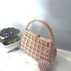 Vintage straw handbag